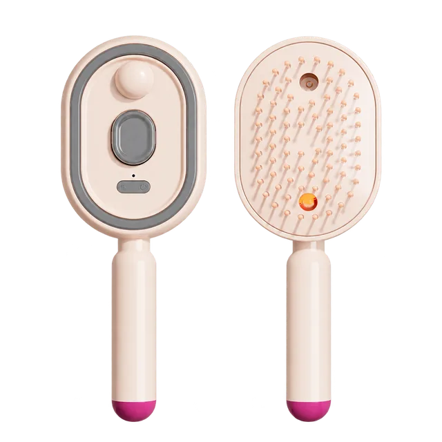 Pink comb, front and back views, with the background removed